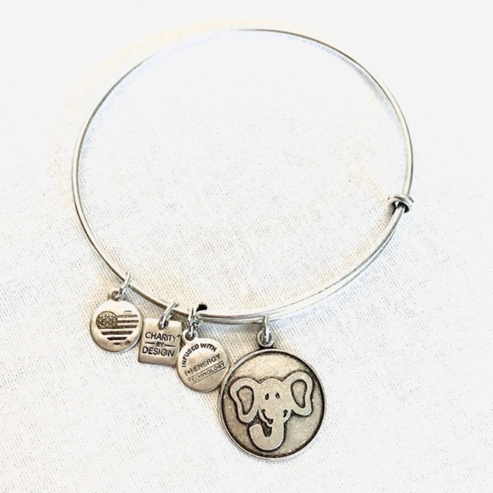 ALEX & ANI Elephant Bangle Charm Bracelet
